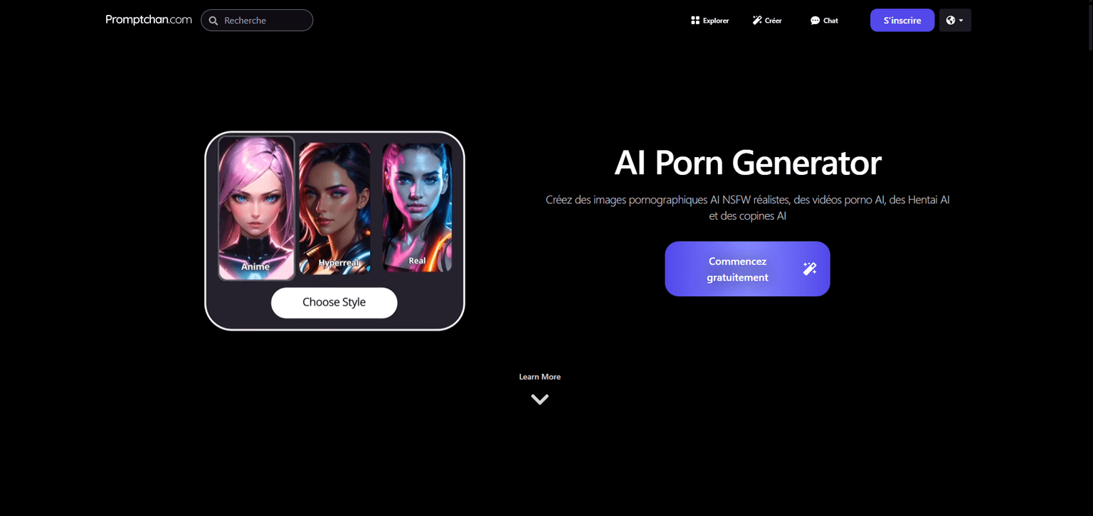 Promptchan — AI girlfriend generator with image, video, and chat in anime, realistic, and cin