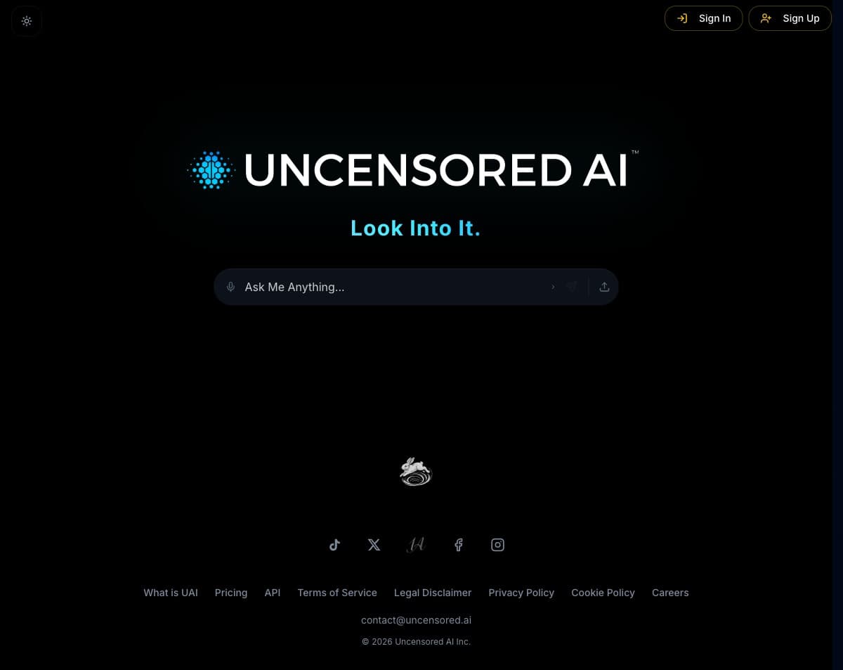 Uncensored AI — Multi-modal unrestricted AI platform with text, image, voice, and video generati