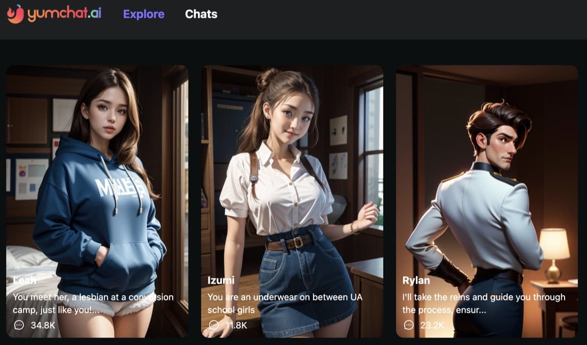 YumChat — AI companion with webcam vision, screen awareness, and photo-based character cre
