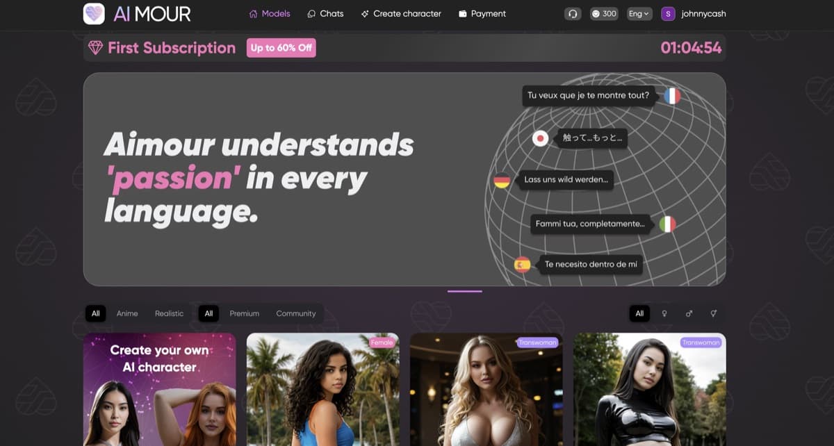 AIMOUR.AI — Budget-friendly AI companion with adaptive learning, voice chat, and NSFW image/