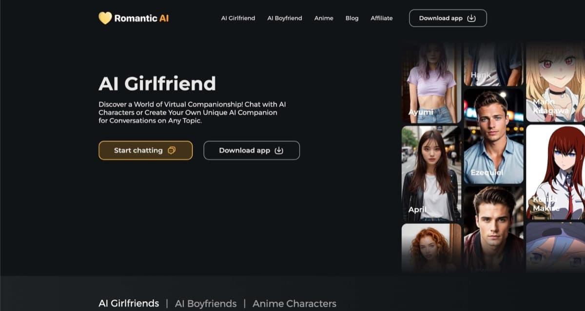 Romantic AI — Cross-platform AI companion app with NSFW chat, image generation, and relationsh