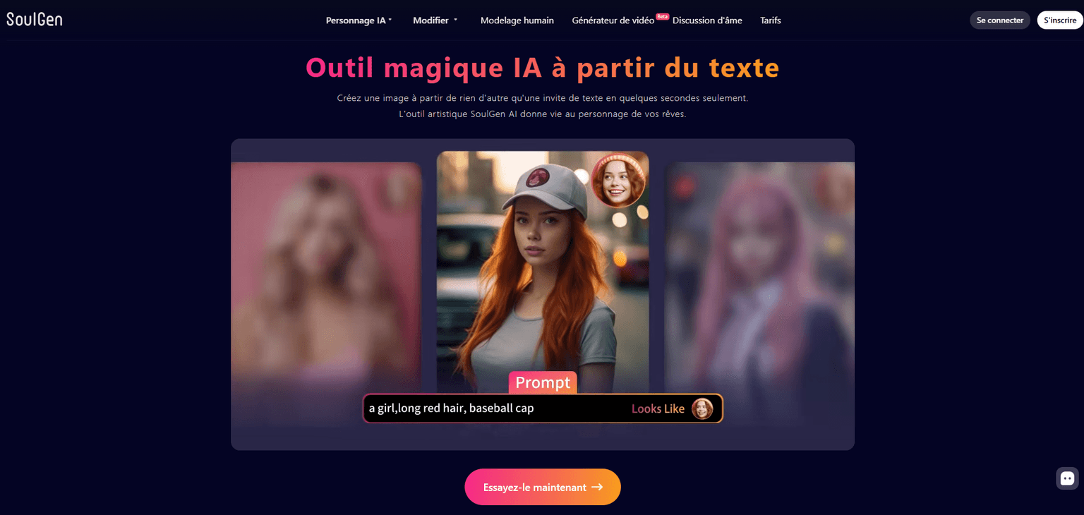 SoulGen — AI art generator for creating realistic and anime-style portraits from text prom