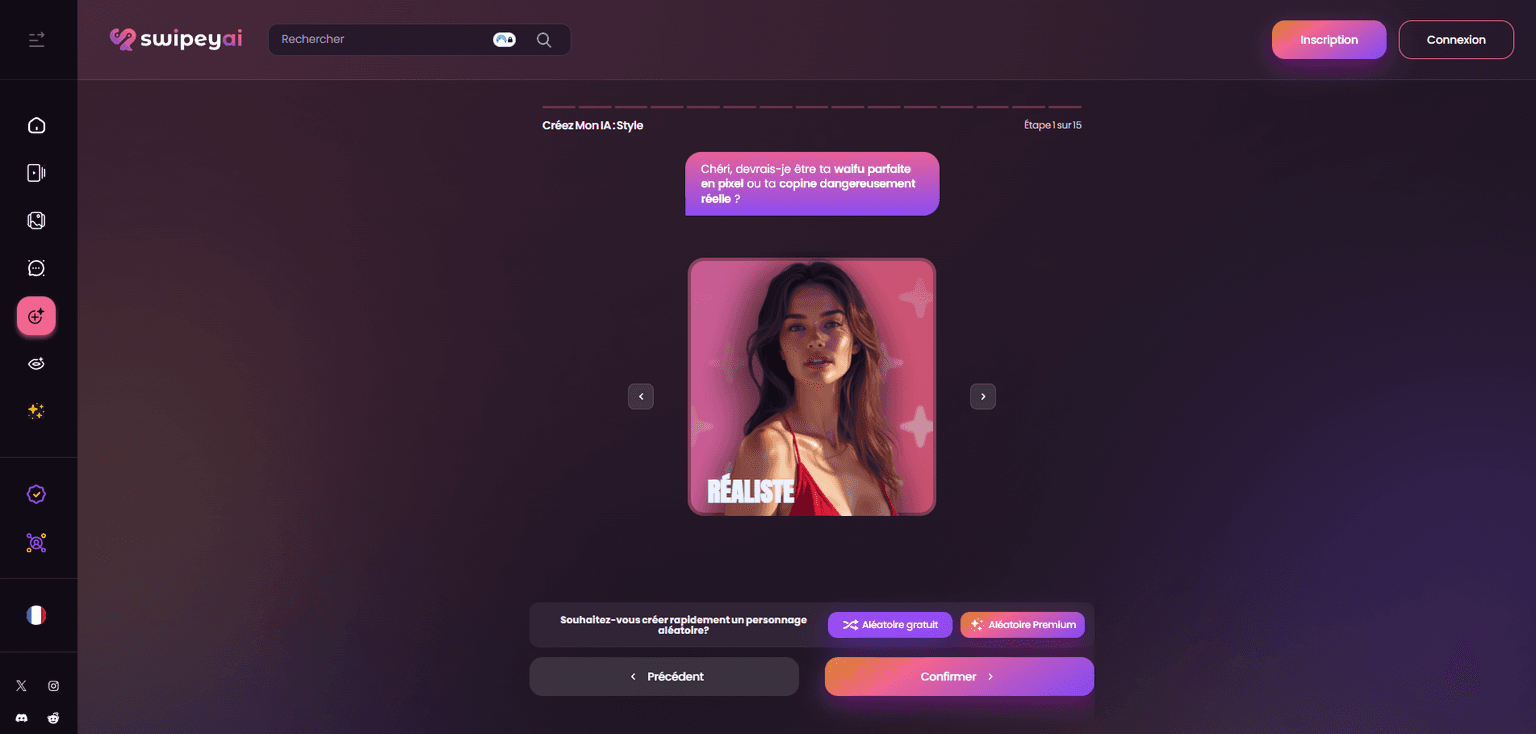 Swipey Ai — AI companion with Swipe-based character discovery, chat, and matchmaking-style i