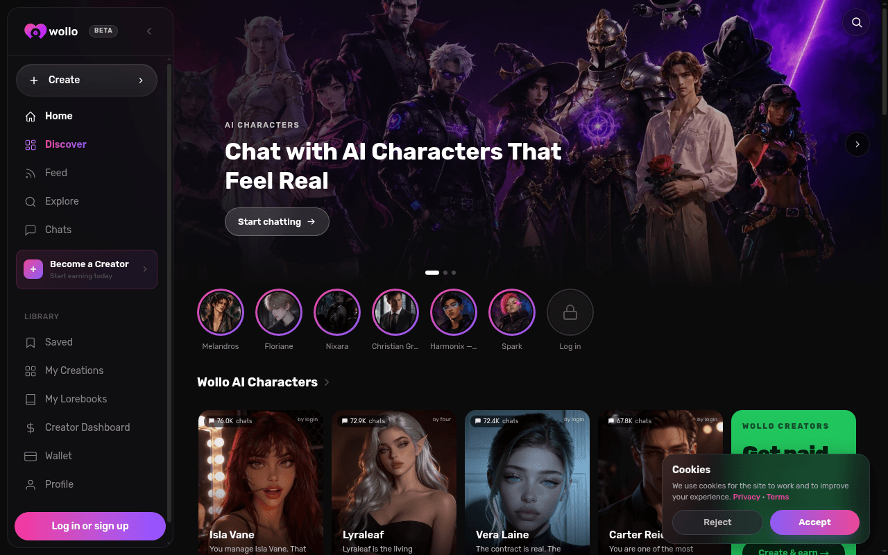Wollo AI — Wollo.ai is an AI-powered platform built for dirty talk and roleplaying, offerin