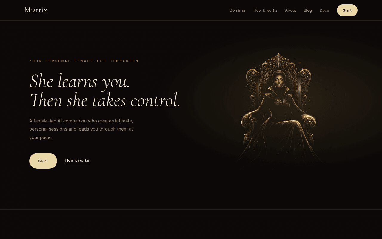 Mistrix — Mistrix is a private AI companion who takes the lead, guiding you through person